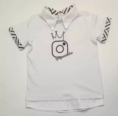 Camiseta ou Body T-Shirt 2 em 1 Summer Branca Blogueirinho Líbano Adulto Infantil Bebê Índigo Trend