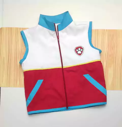 Colete Branco e Vermelho Rider Patrulha Canina Nome Personalizado Bordado Adulto Infantil Bebê Índigo Trend