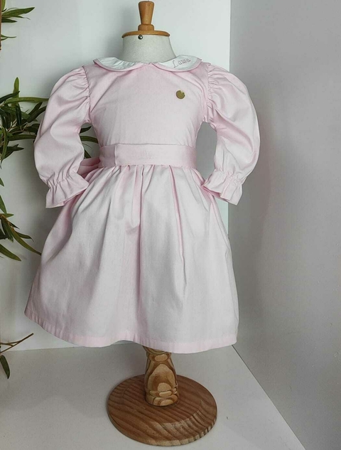 Vestido Princesa Com Manga Bufante Rosa Bebê Nome Bordado Personalizado Infantil Bebê Índigo Trend - comprar online