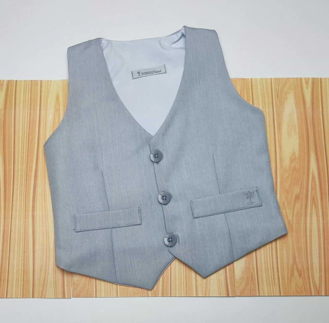 Colete Cinza Claro Aço Escovado Europa Adulto Infantil Bebê Índigo Trend - comprar online