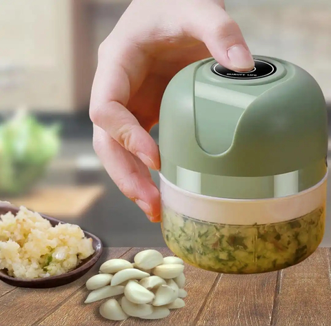 Mini Processador e Triturador Elétrico 3 Lâminas 250ml Moedor Alho Cebola Carnes e legumes