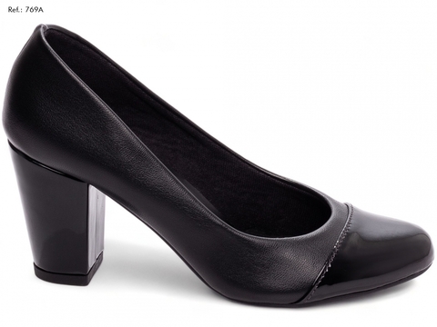 Sapato Scarpin Boneca Bico Redondo Preto Torricella Ref.769A