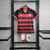 Kit Infantil Flamengo Casa 24/25 - Versão Torcedor Unissex - Adidas - Preto com Listras Vermelhas - comprar online