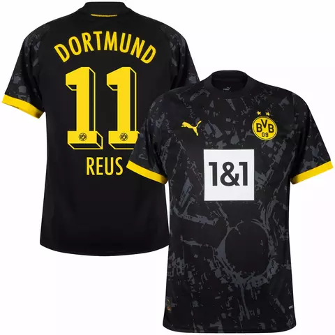 Camisa Borussia Dortmund Away 2023/24 Personalização Reus 11 - Versão Torcedor Masculino - Puma - Preta - comprar online