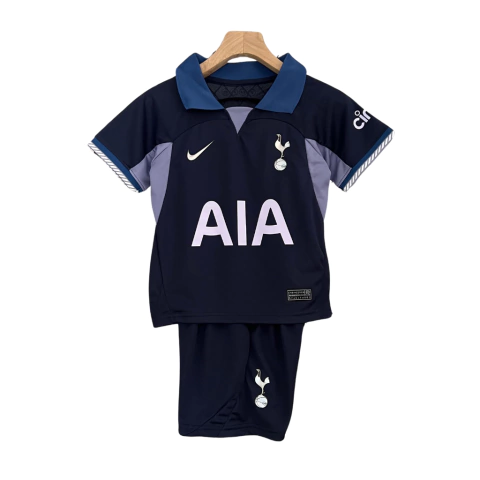 Kit Infantil Tottenham Away 23/24 - Torcedor Unissex - Nike - Camisa e Shorts Azul