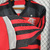 Imagem do Kit Infantil Flamengo Casa 24/25 Manga Longa - Torcedor Unissex - Adidas - Preta com Listras Vermelhas e calção branco