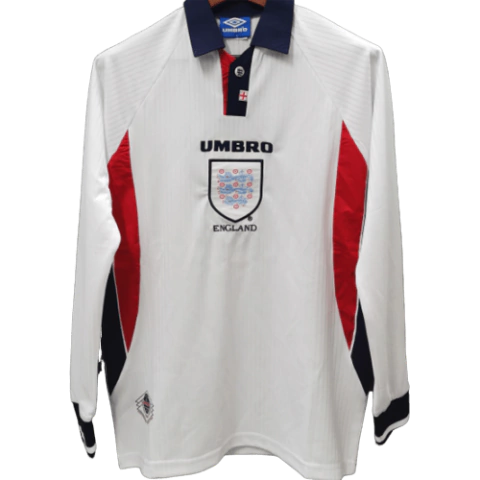 Camisa Inglaterra Casa 1998 Manga Longa - Versão Retrô Masculino - Umbro - Branco