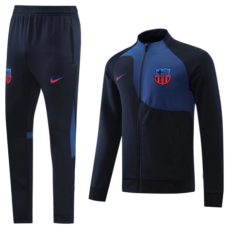 Conjunto de Treino Inverno Barcelona 22/23 - Jaqueta e Calça - Torcedor Masculino - Nike - Azul Escuro