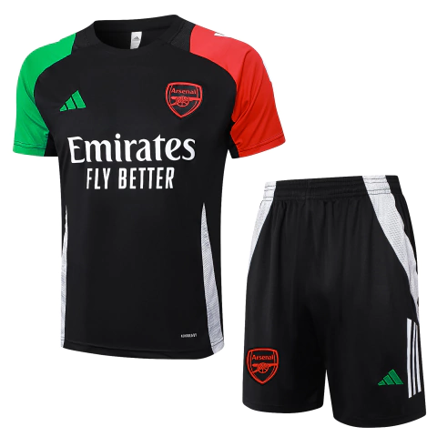 Conjunto de Treino Verão Arsenal 2024/25 - Camisa e Calção - Adidas - Preta