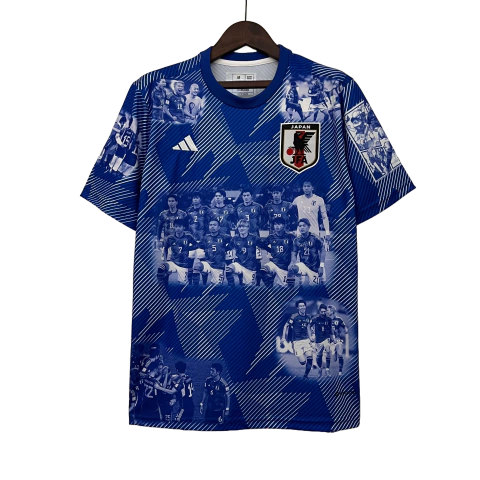 Camisa Japão Edição Especial Copa do Mundo 2022 Patchs Opcionais - Versão Torcedor Masculino - Adidas - Azul