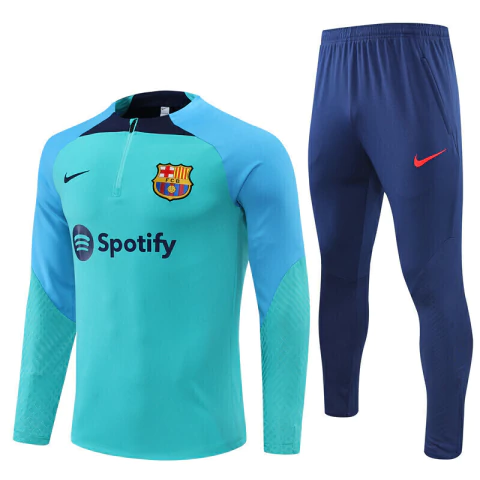 Conjunto de Treino Inverno Barcelona 22/23 - Jaqueta e Calça - Torcedor Masculino - Nike - Azul