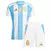 Kit Infantil Argentina Home 2024/25 - Versão Torcedor Masculino - Adidas - Camisa Listrada Branca e Azul celeste e Shorts Branco - comprar online