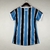 Camisa Grêmio Casa 23/24 - Versão Torcedora Feminina - Umbro - Azul com detalhes Listrados em Branco e Preto na internet