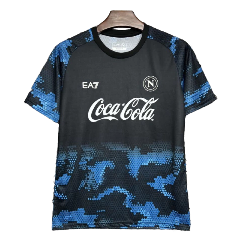 Camisa Napoli Pré-Jogo 2024/25 - Versão Torcedor Masculino - EA7 - Preta