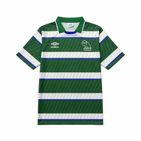 Camisa Sheffield Wednesday Away 1988/1989 - Versão Retrô Masculino - Umbro - Verde e Branca