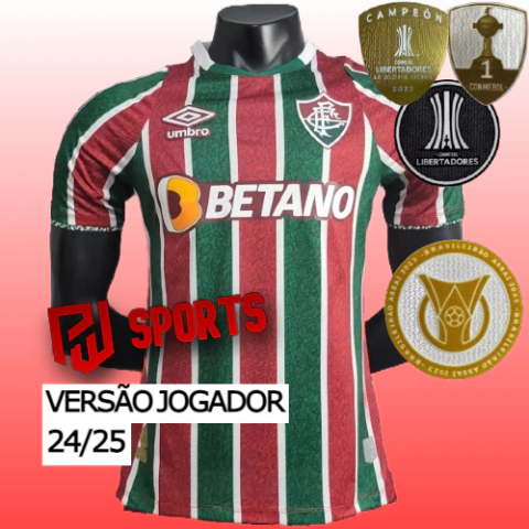 Camisa Fluminense Casa 24/25 - Versão Jogador Masculino - Umbro - Verde, Vermelho e Branco