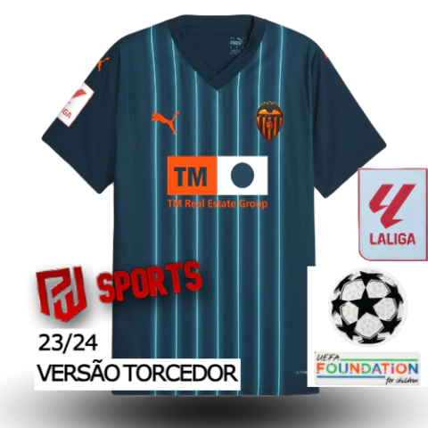 Camisa Valencia Away 2023/2024 - Versão Torcedor Masculino - Puma - Azul