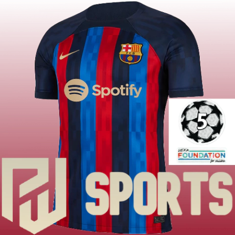 Camisa Barcelona Home 2022/2023 - Versão Torcedor Masculino - Nike - Azul e Grená