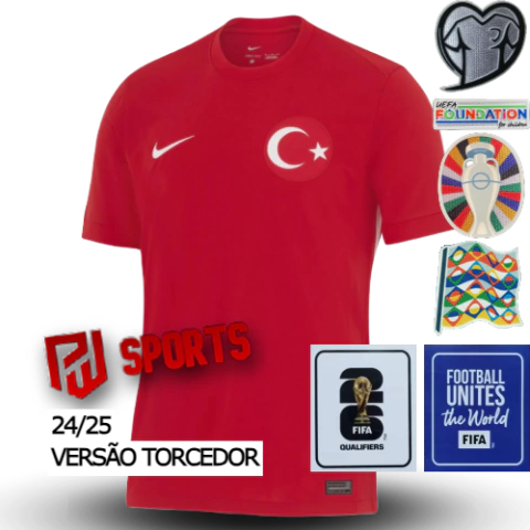 Camisa Seleção Turquia Fora 24/25 - Versão Torcedor Masculino - Nike - Vermelha