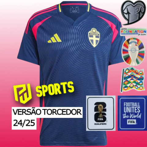 Camisa Suécia Fora 24/25 - Versão Torcedor Masculino - Adidas - Azul