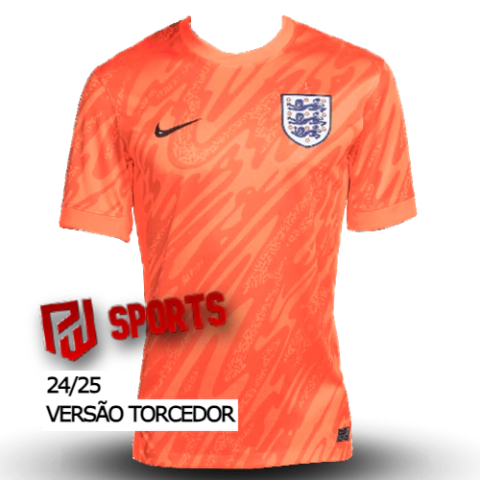 Camisa Inglaterra Goleiro 24/25 - Versão Torcedor Masculino - Nike - Laranja