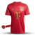 Camisa vermelha do Bayern de Munique, edição especial de 125 anos, com detalhes em dourado e logo da Adidas.