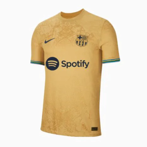 Camisa Barcelona Away 22/23 - Versão Torcedor Masculino - Nike - Dourada - comprar online