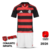 Kit Infantil Flamengo Casa 2025/2026 - Versão Torcedor Unissex - Adidas - Preto com Listras Vermelhas - comprar online