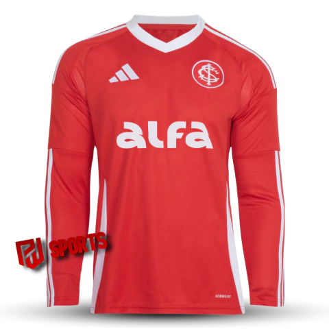 Camisa Internacional Casa 2025/26 Manga Longa C/Patrocínios - Versão Torcedor Masculino - Adidas - Vermelha - comprar online