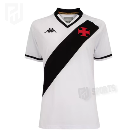 Camisa Vasco da Gama Away 2025/2026 - Versão Torcedora Feminina - Kappa - Branca com Faixa Preta - comprar online