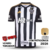 Camisa do Atlético Mineiro Home 2025/2026, modelo torcedor masculino, preta com listras brancas e todos os patrocinadores inclusos.