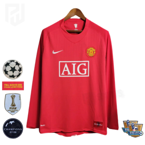 Camisa Manchester United Home 2007/08 Manga Longa - Versão Retrô Masculino - Nike - Vermelha - comprar online