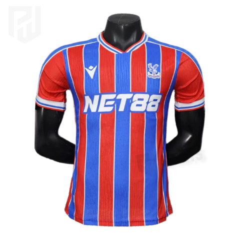 Camisa Crystal Palace Home 2025/2026 - Versão Jogador Masculino - Macron - Azul e Vermelha - comprar online