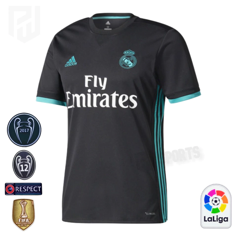 Camisa Real Madrid Away 2017/2018 - Versão Retrô Masculino - Adidas - Preta - comprar online