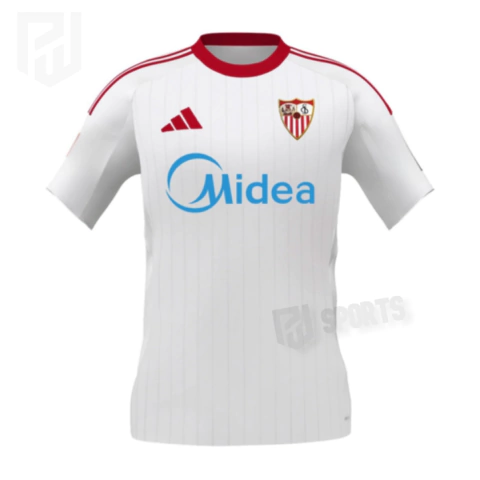Camisa Sevilla Home 2025/2026 com Patch La liga - Versão Torcedor Masculino - Adidas - Branca - comprar online