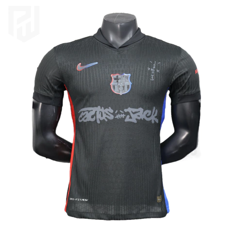 Camisa Barcelona Away x Travis Scott "Cactus Jack" 24/25 - Versão Jogador Masculino - Nike - Preta - comprar online