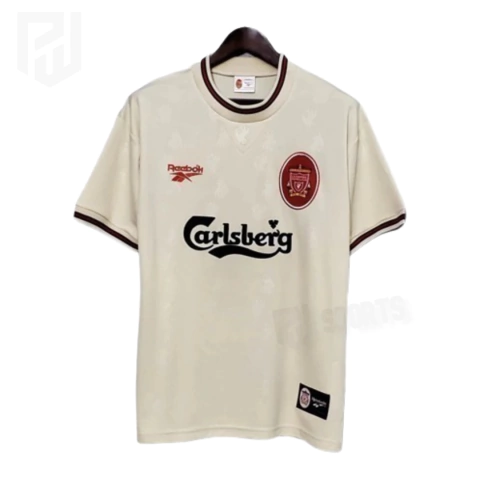 Camisa Liverpool Away 1996/1997 - Versão Retrô Masculino - Reebok - Bege - comprar online