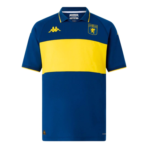 Camisa Genoa "Homenagem ao Boca" Fourth 2024/2025 - Versão Torcedor Masculino - Kappa - Azul com Faixa Amarela - comprar online