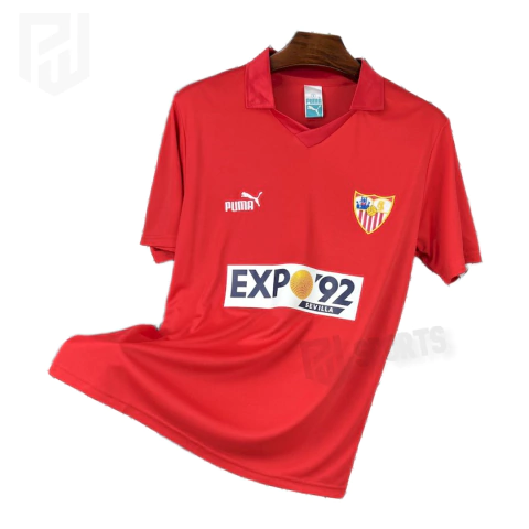 Camisa Sevilla Away 1987/1990 - Versão Retrô Masculino - Puma - Vermelha - comprar online