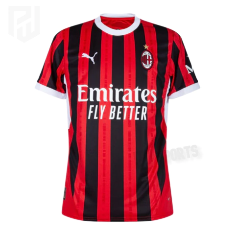 Camisa AC Milan Home 2024/25 - Versão Torcedor Masculino - Puma - Vermelha e Preta - comprar online