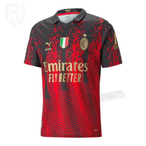 Camisa AC Milan Edição Especial Koché 2023/24 - Versão Torcedor Masculino - Puma - Preta e Vermelha - comprar online