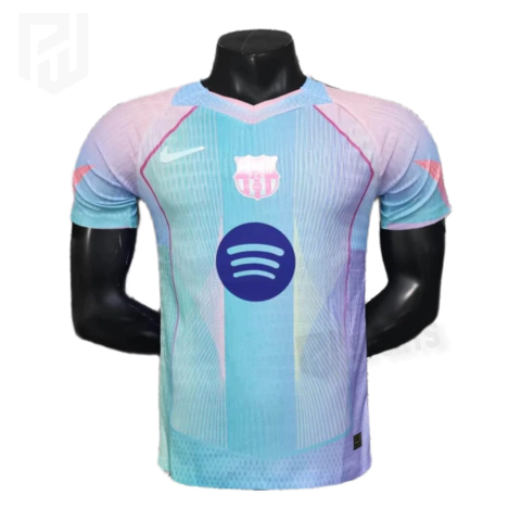 Camisa Barcelona Edição Especial 2025/26 - Versão Jogador Masculino - Nike - Azul Oceano e Rosa - comprar online