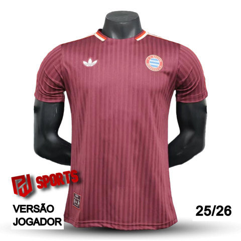 Camisa Bayern de Munique Icon 2025/26 - Versão Jogador Masculino - Adidas - Vermelha - comprar online