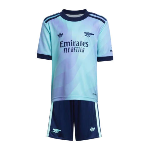 Kit Infantil Arsenal Third 2024/25 - Versão Torcedor Unissex - Adidas - Camisa e Shorts Azul - comprar online