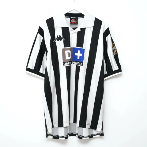 Camisa Juventus Home 1998/99 - Versão Retrô Masculino - Kappa - Branca e Preta Listrada - comprar online