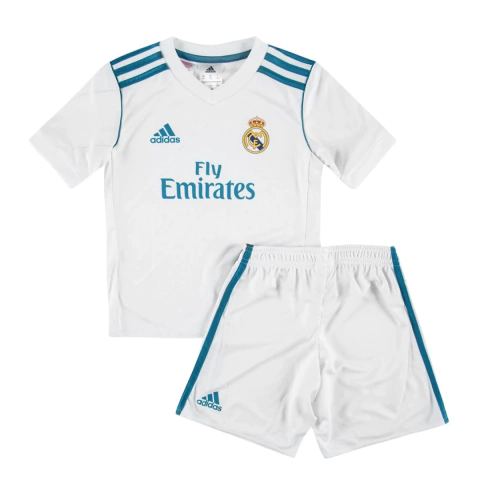 Kit Infantil Real Madrid Home 2017/18 - Versão Torcedor Unissex - Adidas - Camisa e Shorts Branco - comprar online