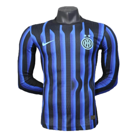 Camisa Inter de Milão Home 25/26 Manga Longa - Versão Jogador Masculino - Nike - Preta e Azul - comprar online