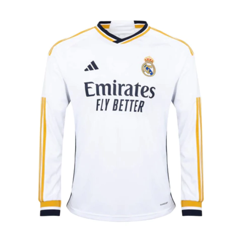 Camisa Real Madrid Home 23/24 Manga Longa - Versão Torcedor Masculino - Adidas - Branca - comprar online