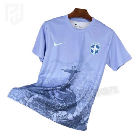 Camisa Seleção Brasileira Cristo Redentor 2025/26 - Versão Torcedor Masculino - Nike - Azul - comprar online