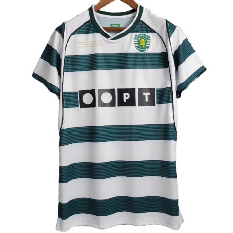 Camisa Sporting Casa 2001/03 - Versão Retrô Masculino - Reebok - Listrada